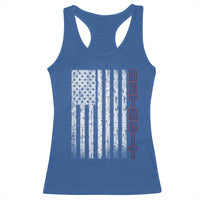 Detroit Michigan State Pride Vintage American Flag Racerback Tank Top