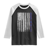 Detroit Michigan State Pride Vintage American Flag Raglan Shirt