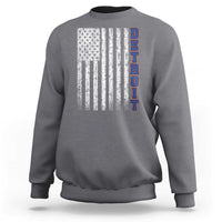 Detroit Michigan State Pride Vintage American Flag Sweatshirt