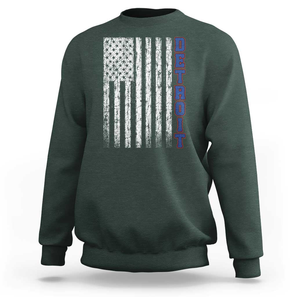 Detroit Michigan State Pride Vintage American Flag Sweatshirt