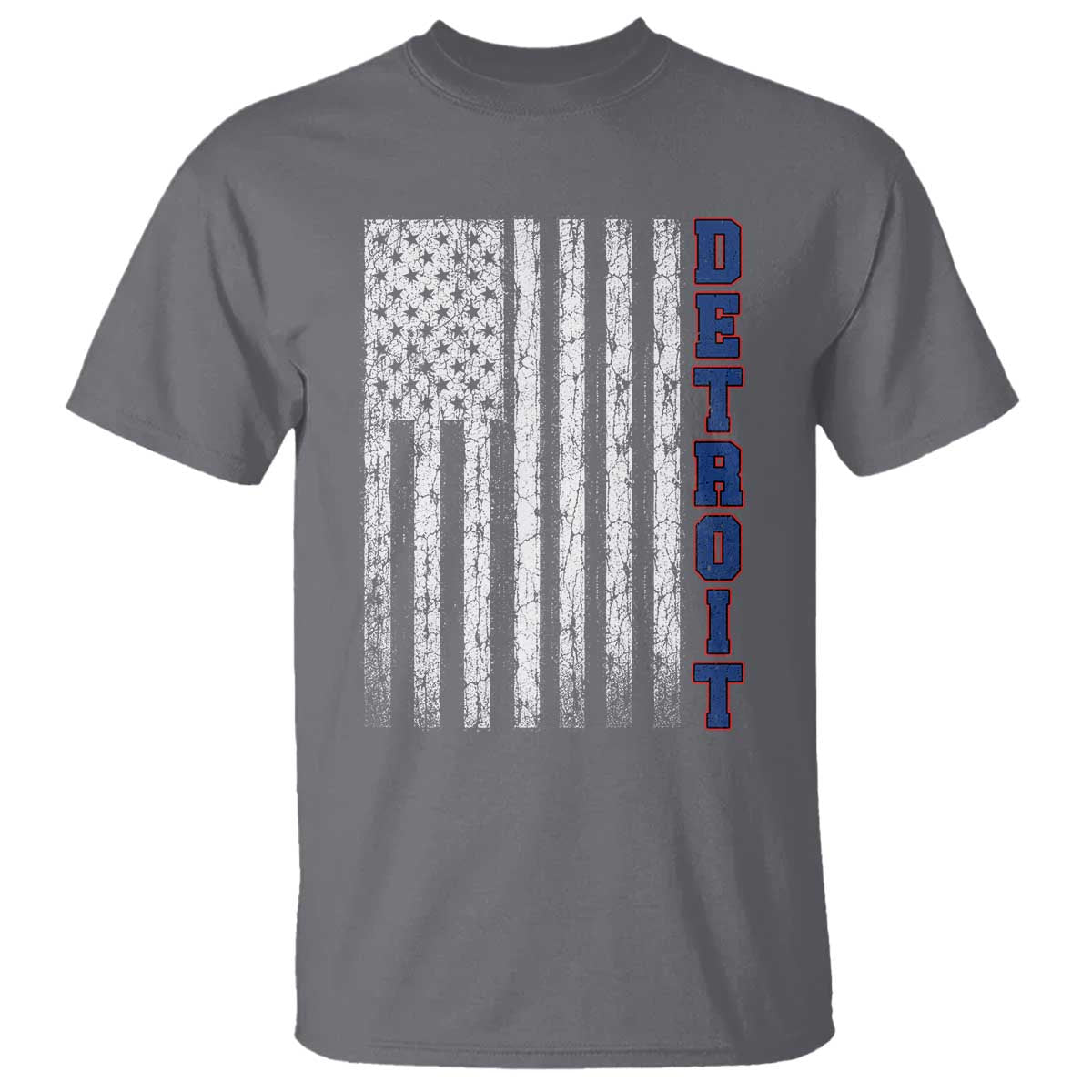 Detroit Michigan State Pride Vintage American Flag T Shirt