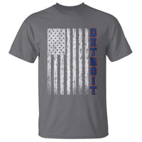 Detroit Michigan State Pride Vintage American Flag T Shirt