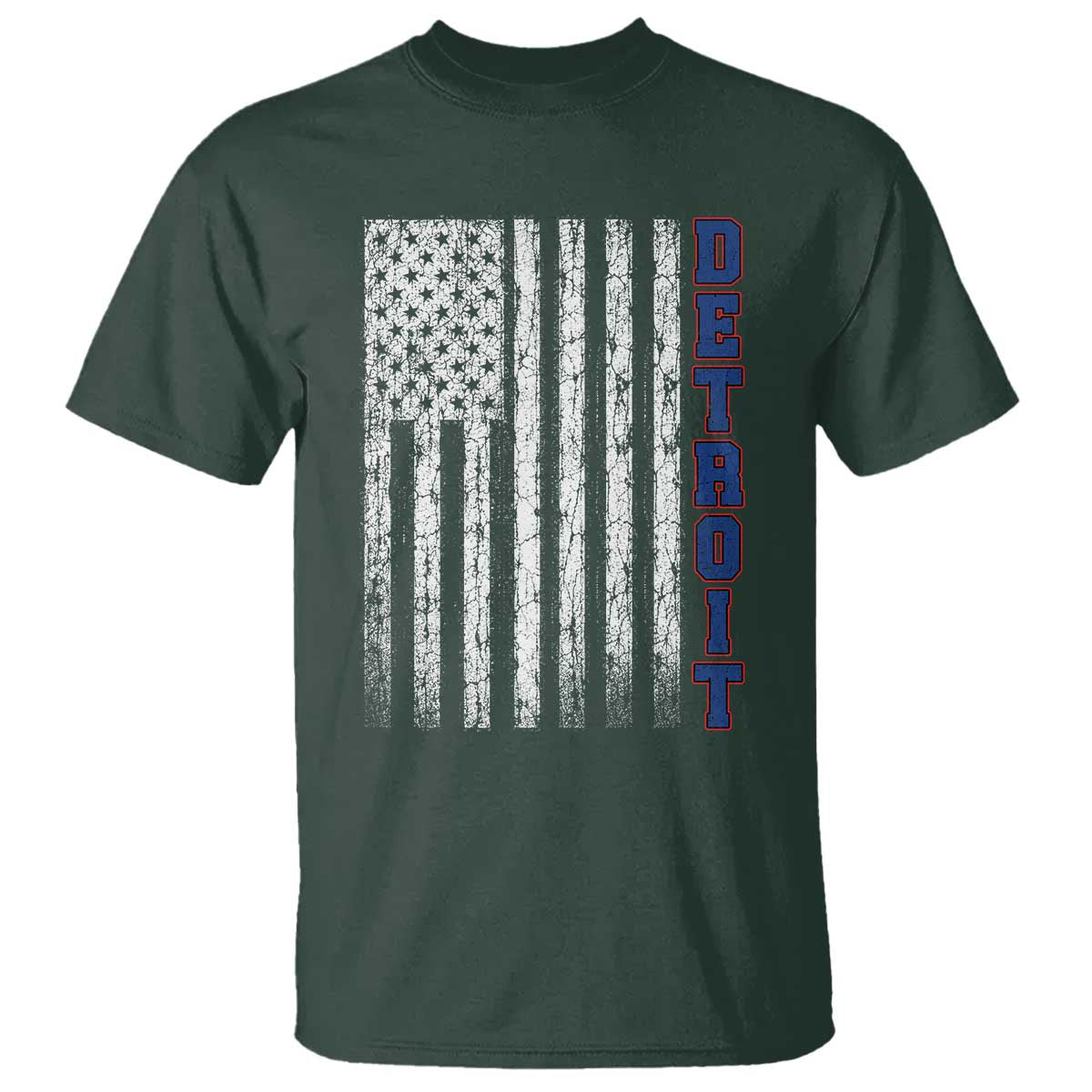 Detroit Michigan State Pride Vintage American Flag T Shirt