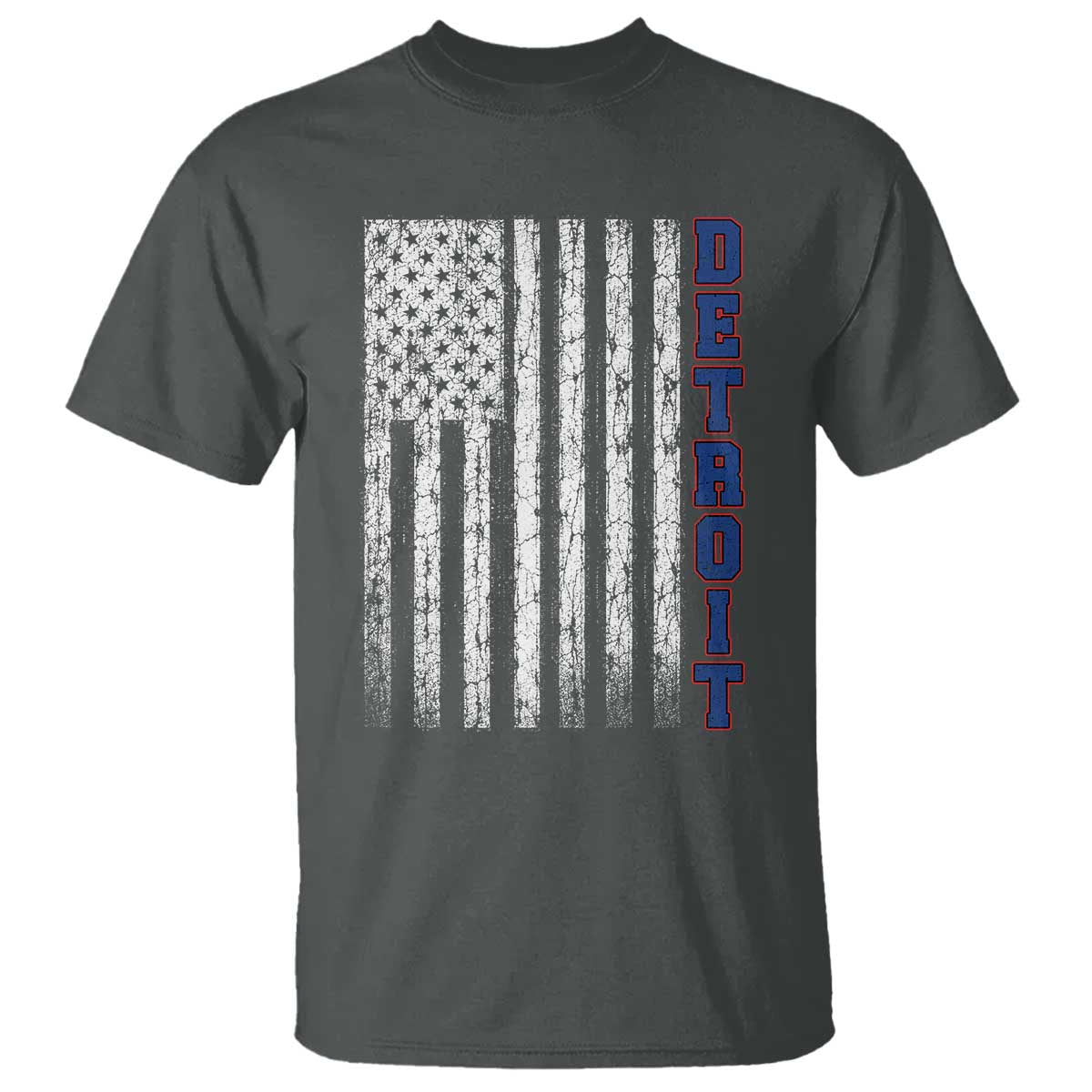 Detroit Michigan State Pride Vintage American Flag T Shirt