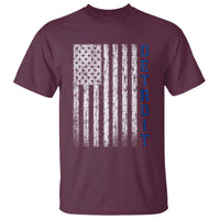Detroit Michigan State Pride Vintage American Flag T Shirt
