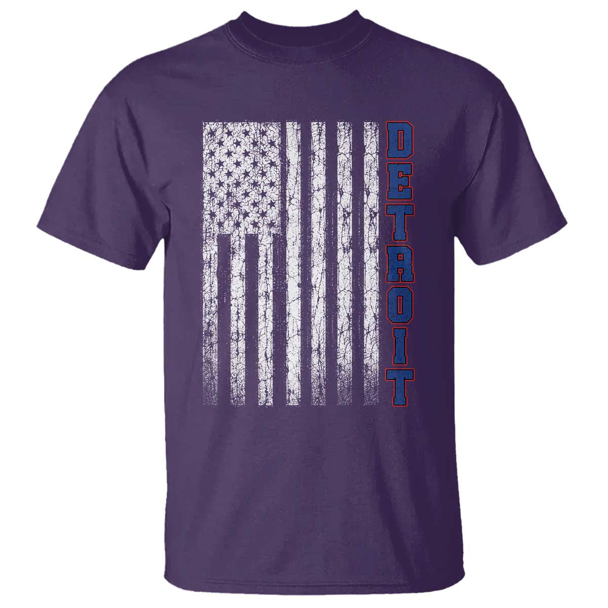 Detroit Michigan State Pride Vintage American Flag T Shirt
