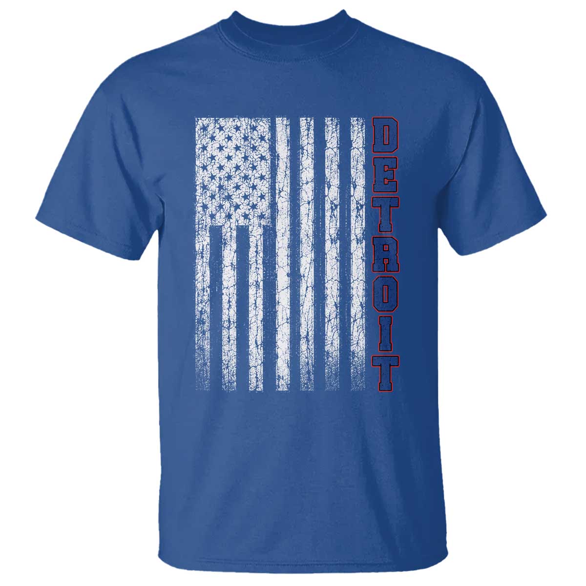 Detroit Michigan State Pride Vintage American Flag T Shirt