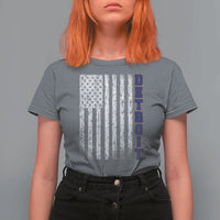 Detroit Michigan State Pride Vintage American Flag T Shirt For Women