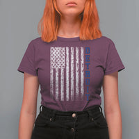 Detroit Michigan State Pride Vintage American Flag T Shirt For Women
