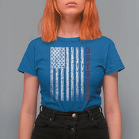 Detroit Michigan State Pride Vintage American Flag T Shirt For Women