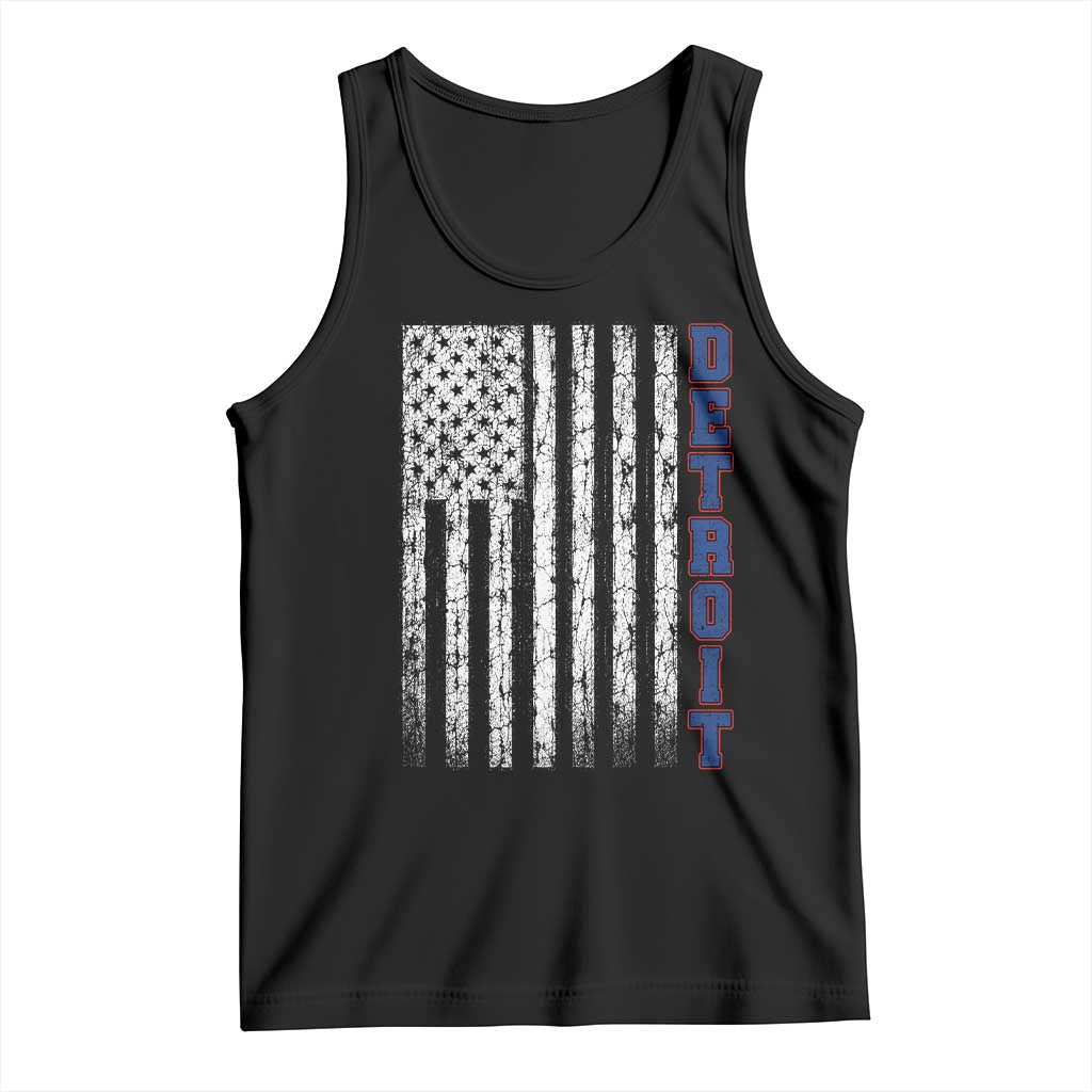 Detroit Michigan State Pride Vintage American Flag Tank Top