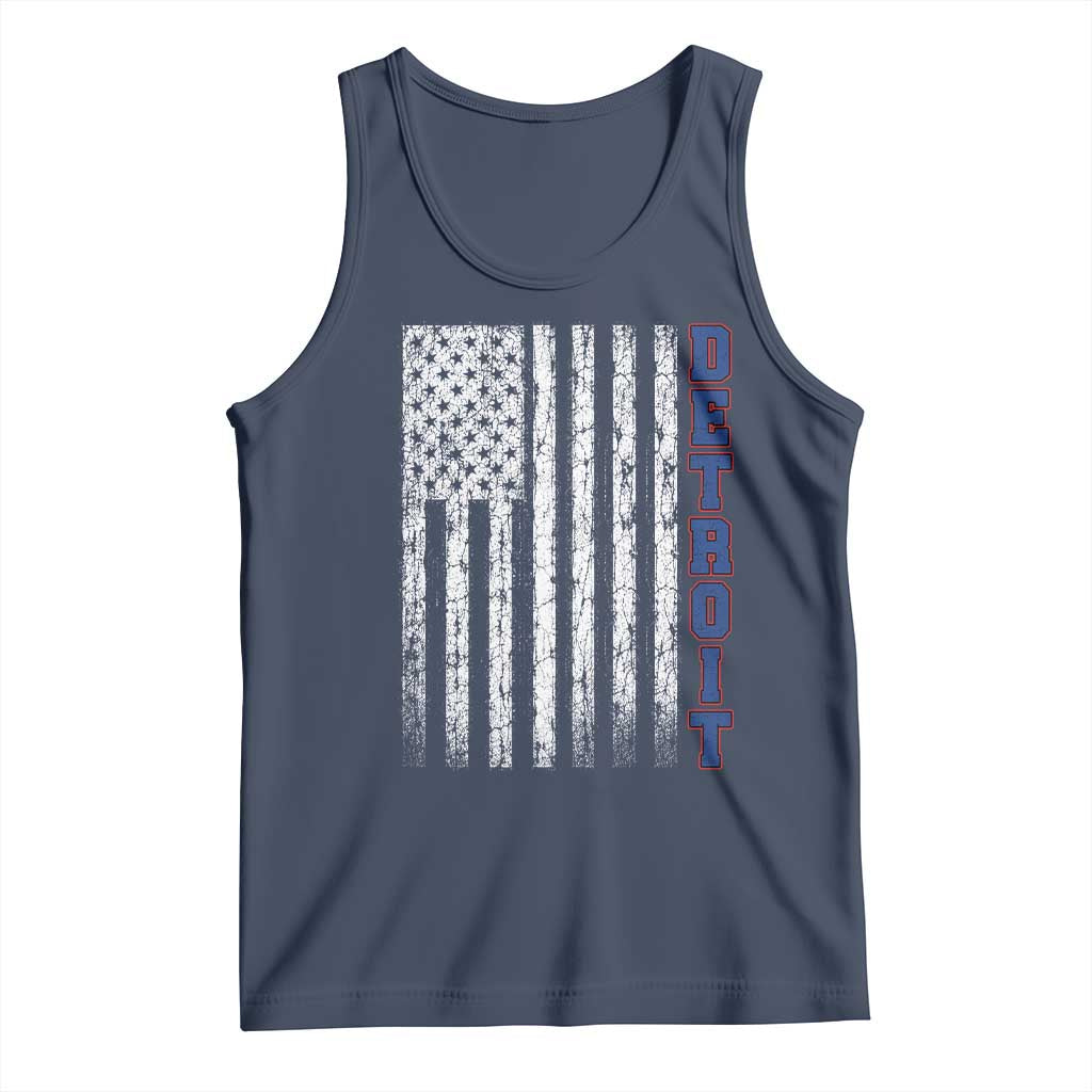 Detroit Michigan State Pride Vintage American Flag Tank Top