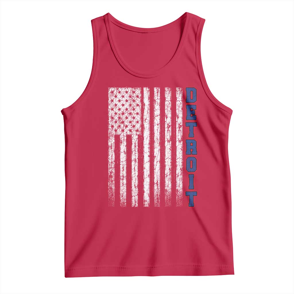 Detroit Michigan State Pride Vintage American Flag Tank Top