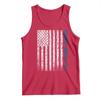 Detroit Michigan State Pride Vintage American Flag Tank Top