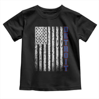 Detroit Michigan State Pride Vintage American Flag Toddler T Shirt