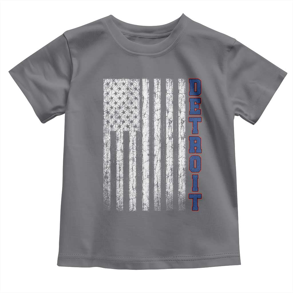 Detroit Michigan State Pride Vintage American Flag Toddler T Shirt