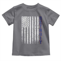 Detroit Michigan State Pride Vintage American Flag Toddler T Shirt