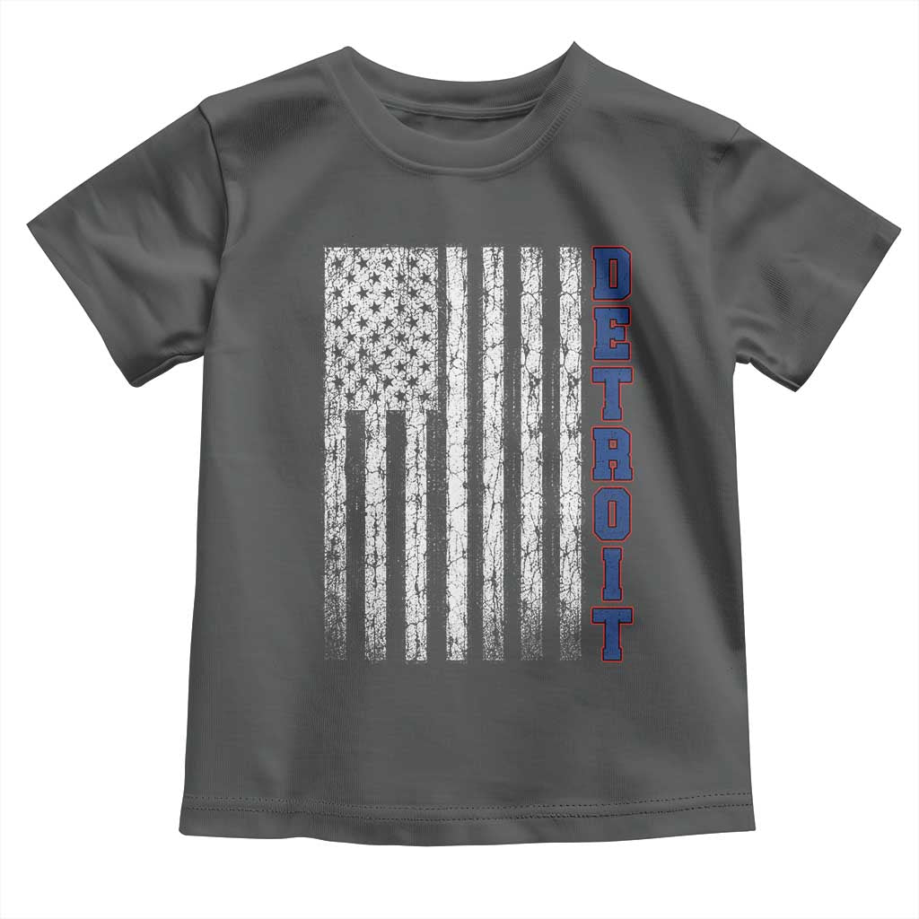 Detroit Michigan State Pride Vintage American Flag Toddler T Shirt