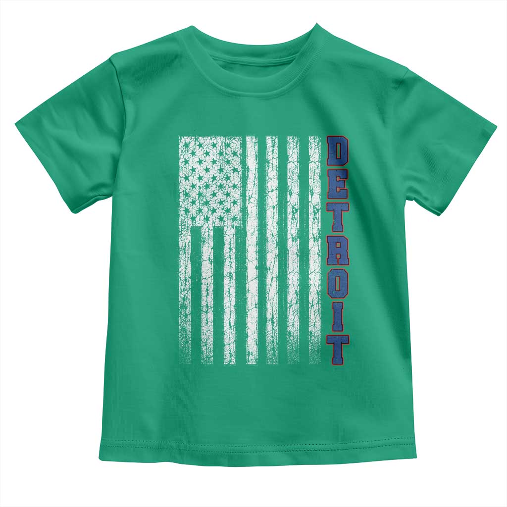 Detroit Michigan State Pride Vintage American Flag Toddler T Shirt