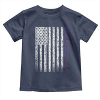 Detroit Michigan State Pride Vintage American Flag Toddler T Shirt