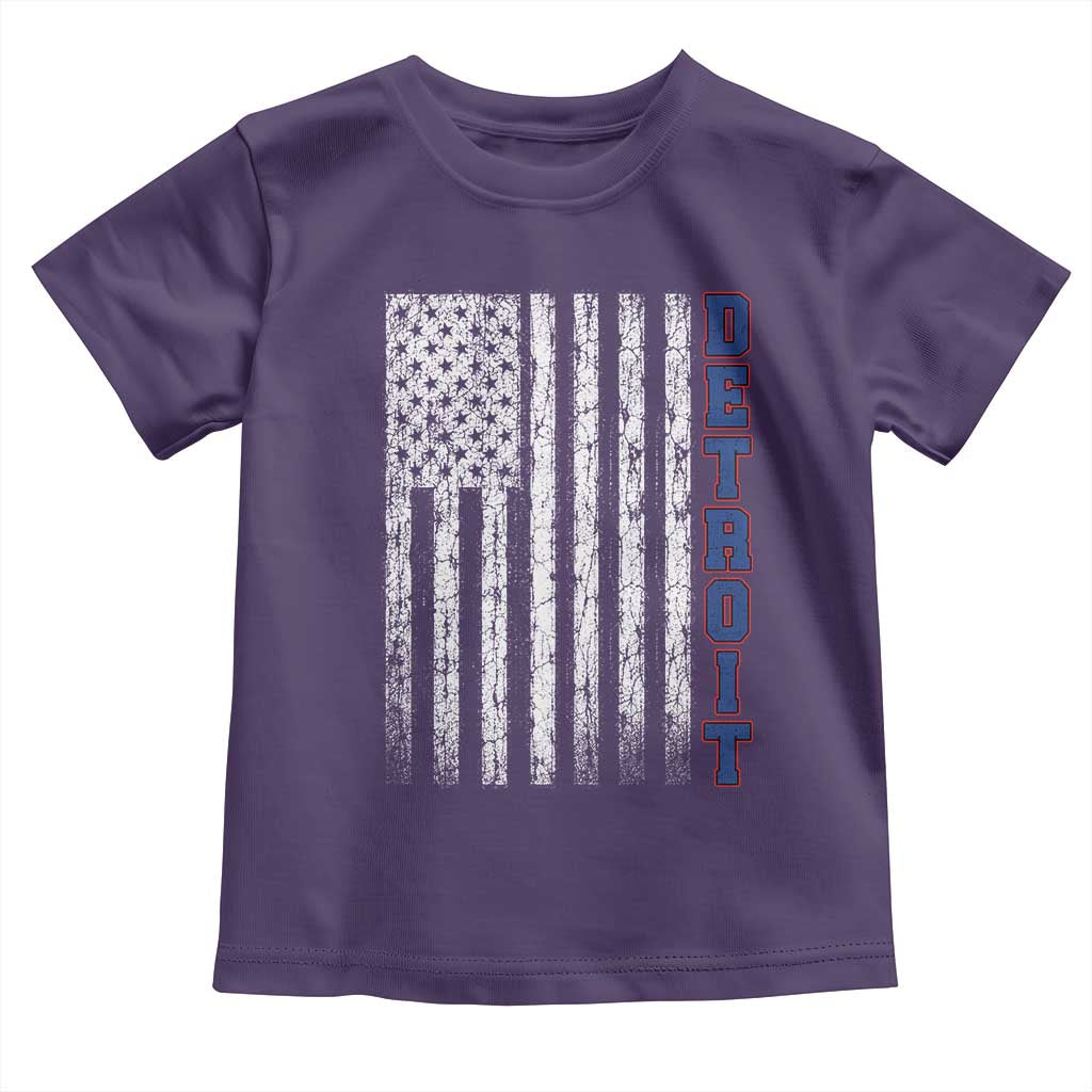 Detroit Michigan State Pride Vintage American Flag Toddler T Shirt