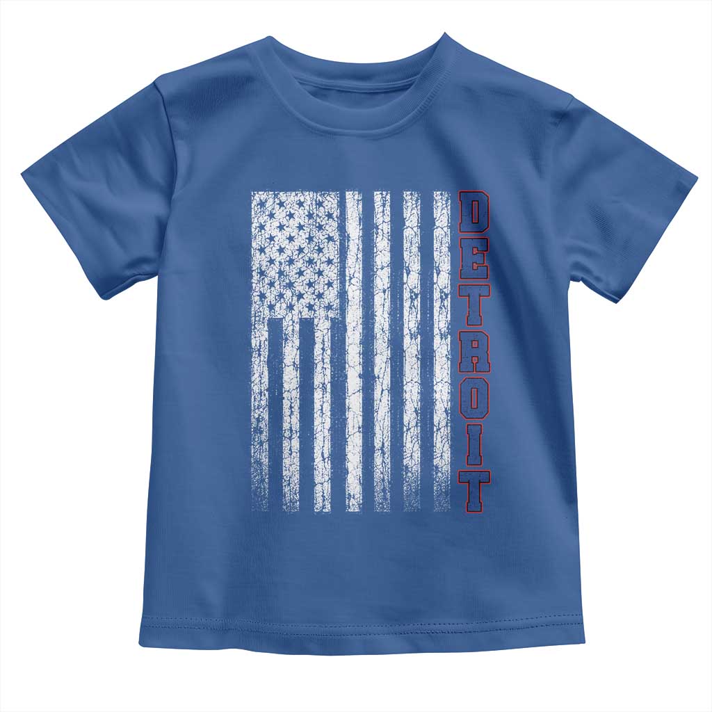 Detroit Michigan State Pride Vintage American Flag Toddler T Shirt