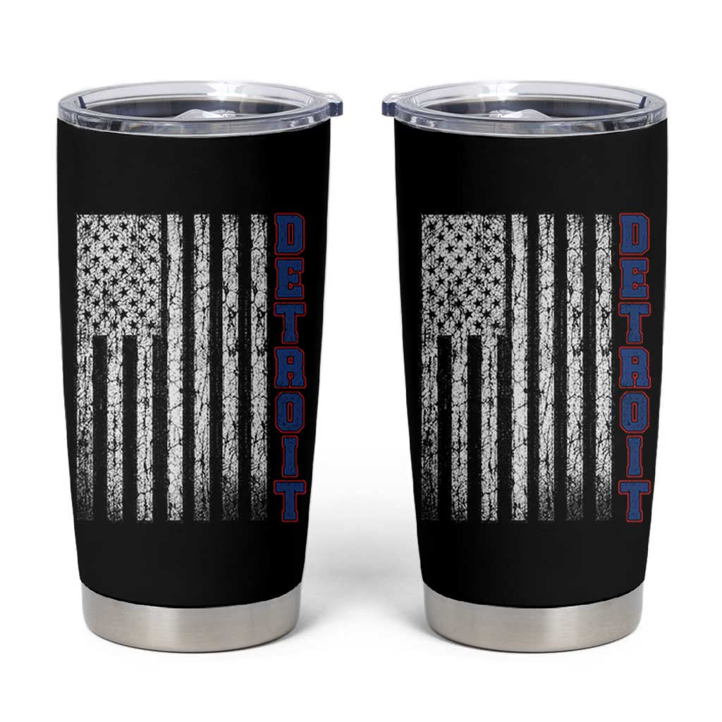 Detroit Michigan State Pride Vintage American Flag Tumbler Cup