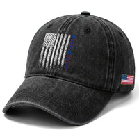 Detroit Michigan State Pride Vintage American Flag Washed Cotton Baseball Cap
