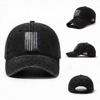 Detroit Michigan State Pride Vintage American Flag Washed Cotton Baseball Cap