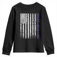 Detroit Michigan State Pride Vintage American Flag Youth Sweatshirt