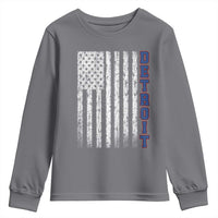 Detroit Michigan State Pride Vintage American Flag Youth Sweatshirt