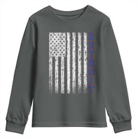 Detroit Michigan State Pride Vintage American Flag Youth Sweatshirt