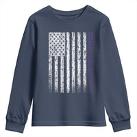 Detroit Michigan State Pride Vintage American Flag Youth Sweatshirt