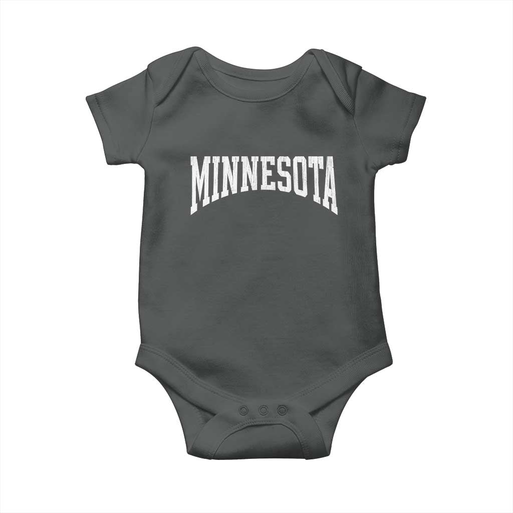 Minnesota MN State Throwback Design Vintage Baby Onesie