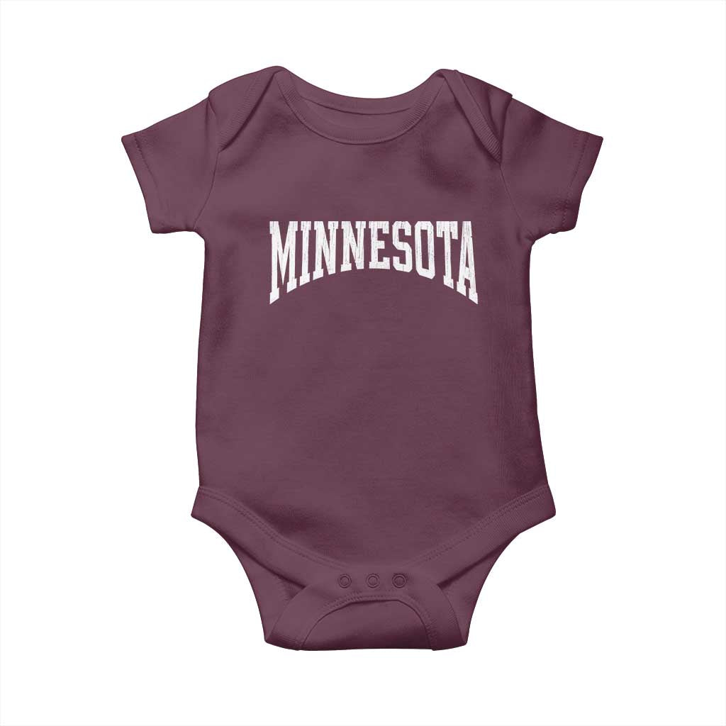 Minnesota MN State Throwback Design Vintage Baby Onesie