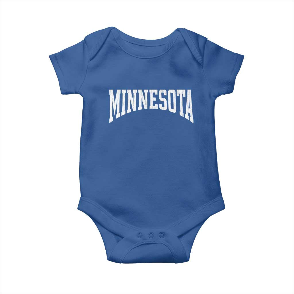 Minnesota MN State Throwback Design Vintage Baby Onesie