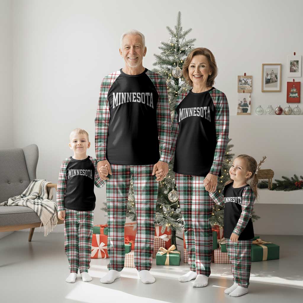 Minnesota MN State Throwback Design Vintage Plaid Pajama Set