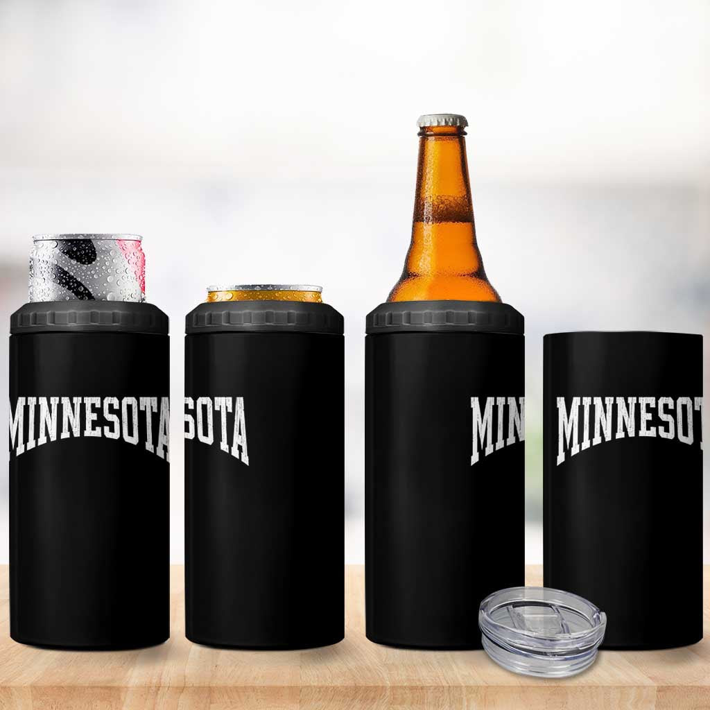 Minnesota MN State Throwback Design Vintage 4 in 1 Can Cooler Tumbler
