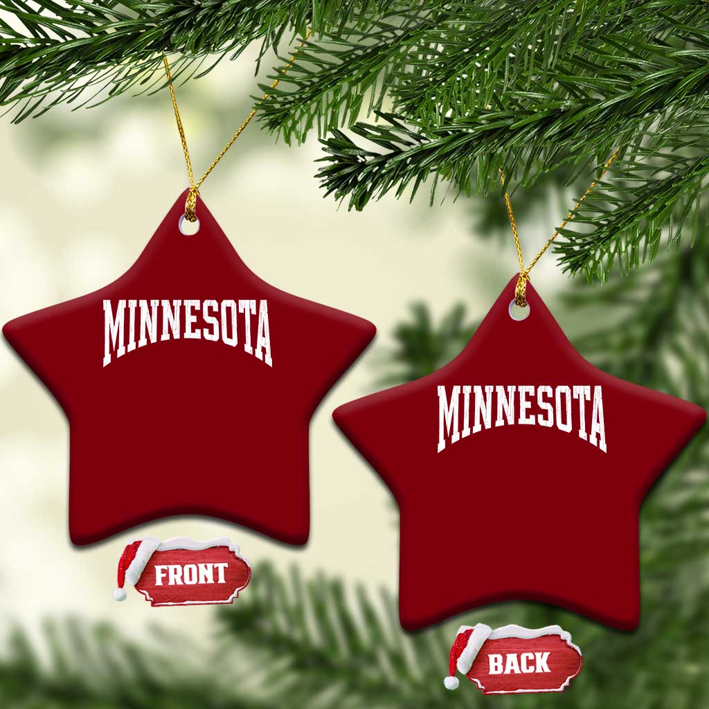Minnesota MN State Throwback Design Vintage Ceramic Ornament
