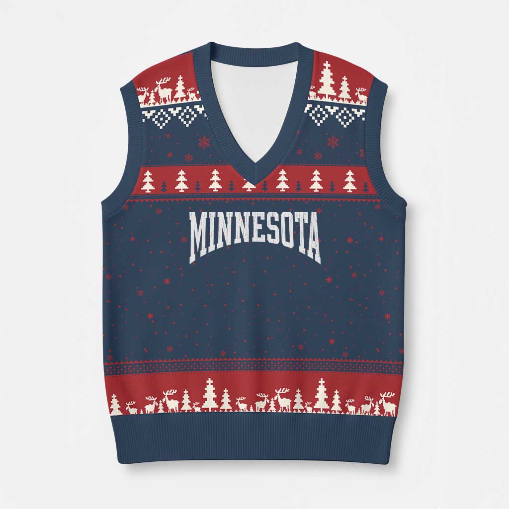 Minnesota MN State Throwback Design Vintage V-Neck Knit Sweater Vest