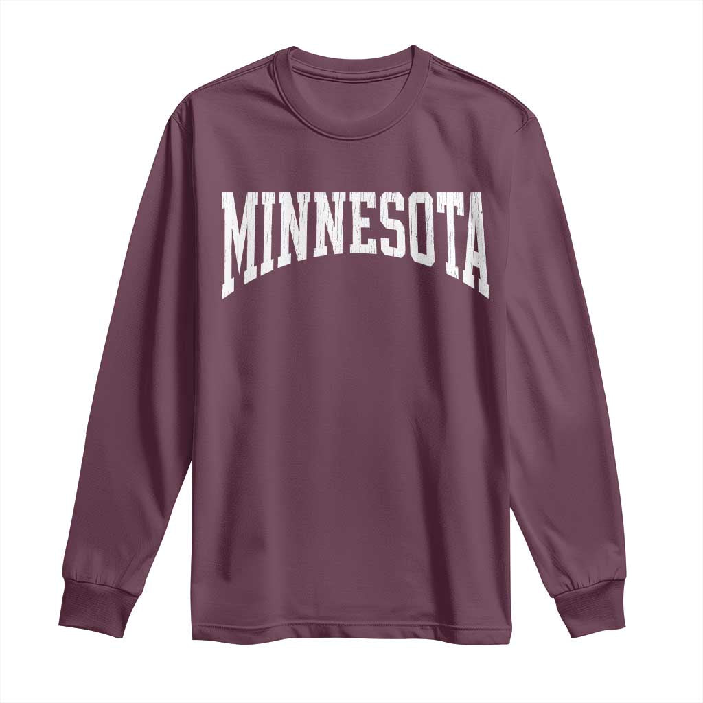 Minnesota MN State Throwback Design Vintage Long Sleeve Shirt