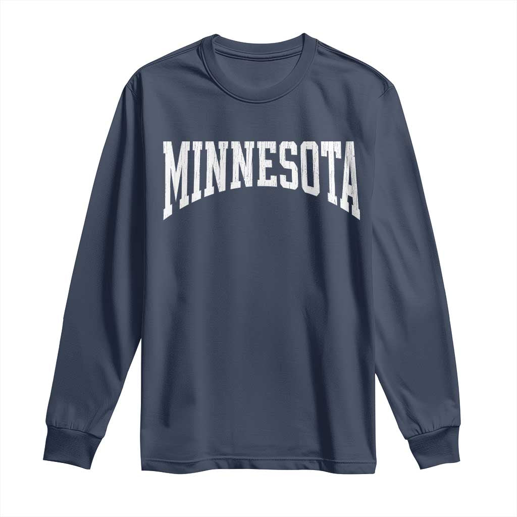 Minnesota MN State Throwback Design Vintage Long Sleeve Shirt
