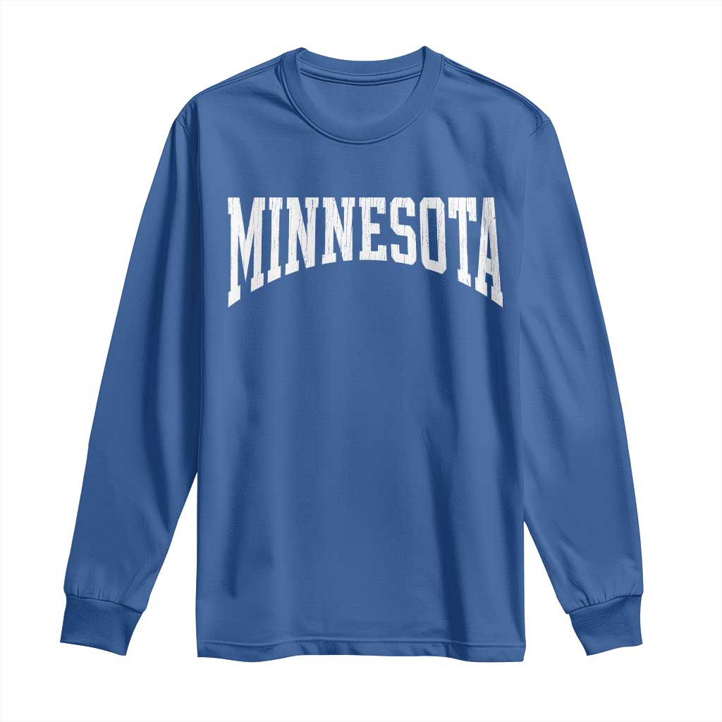 Minnesota MN State Throwback Design Vintage Long Sleeve Shirt