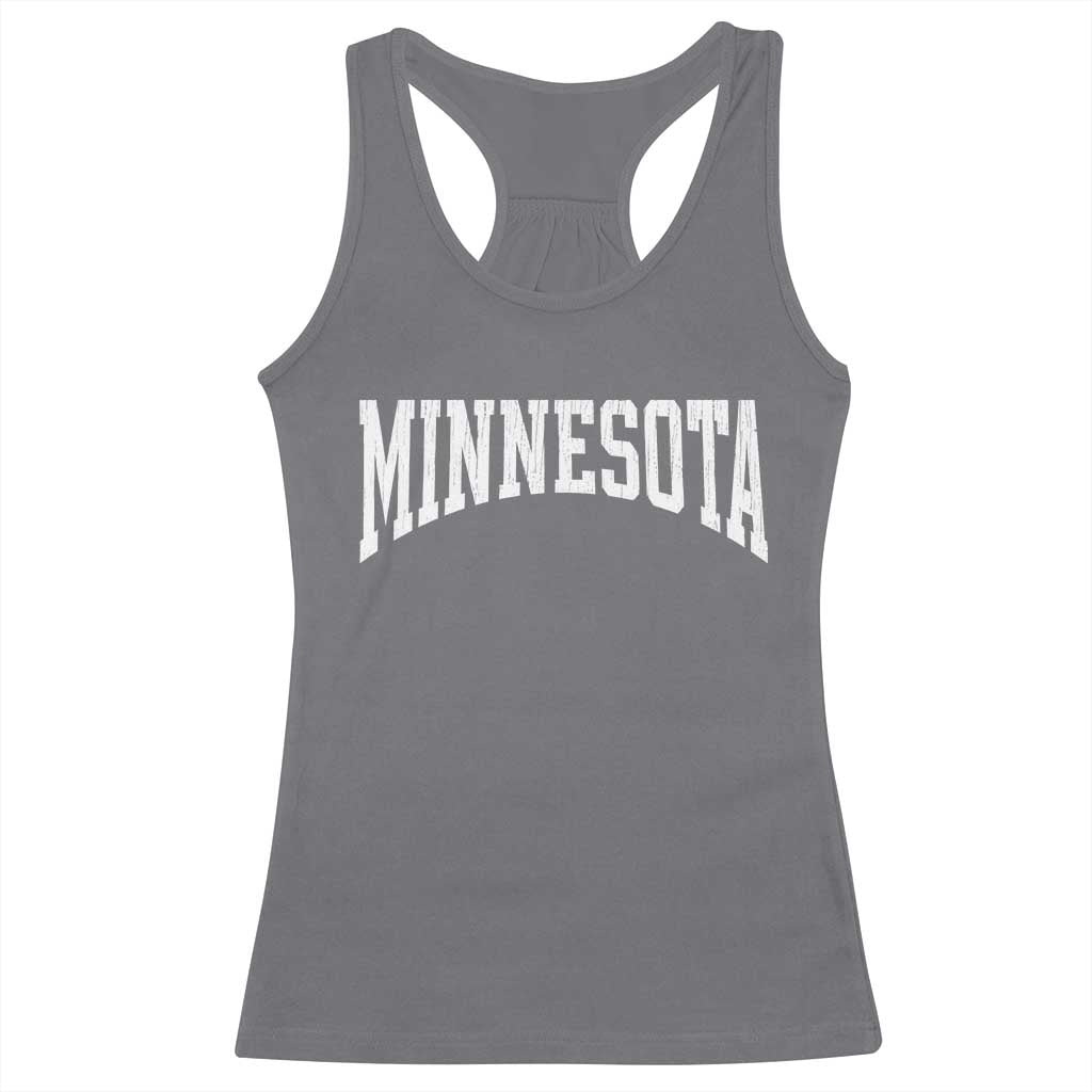 Minnesota MN State Throwback Design Vintage Racerback Tank Top