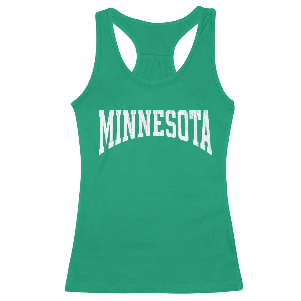 Minnesota MN State Throwback Design Vintage Racerback Tank Top