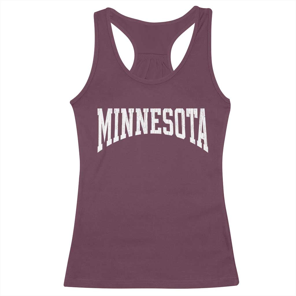 Minnesota MN State Throwback Design Vintage Racerback Tank Top