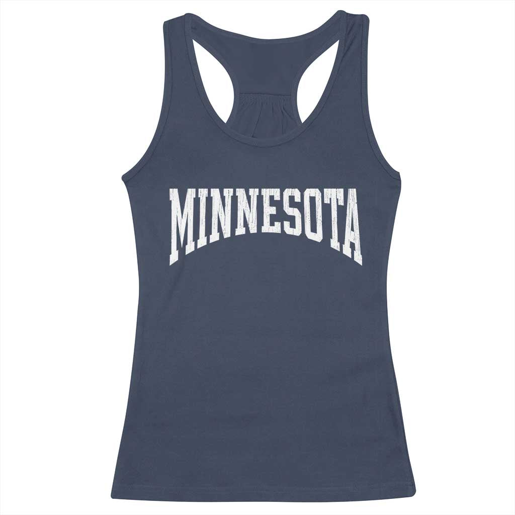 Minnesota MN State Throwback Design Vintage Racerback Tank Top