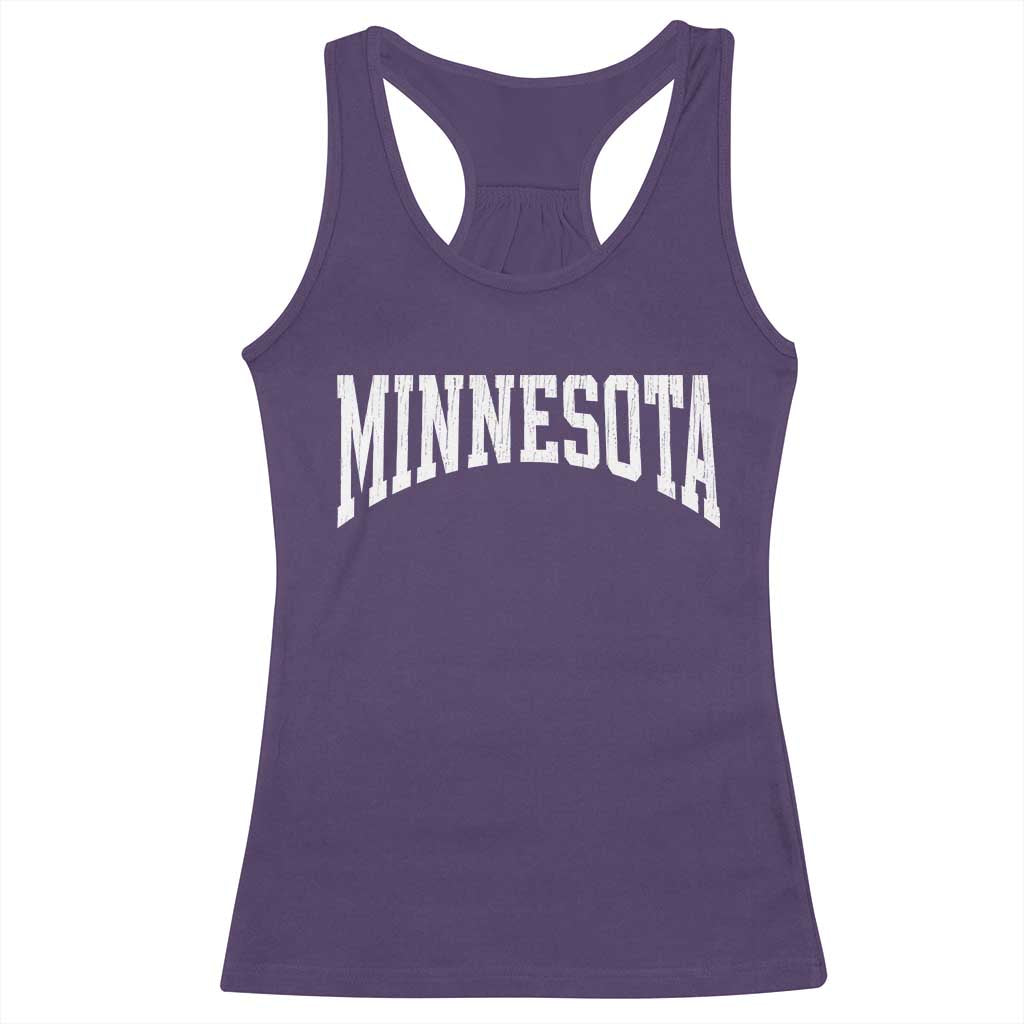 Minnesota MN State Throwback Design Vintage Racerback Tank Top
