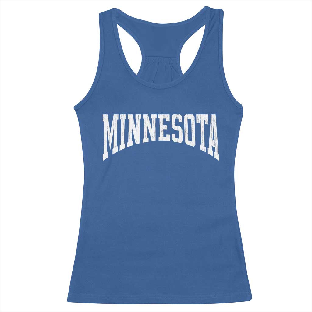 Minnesota MN State Throwback Design Vintage Racerback Tank Top