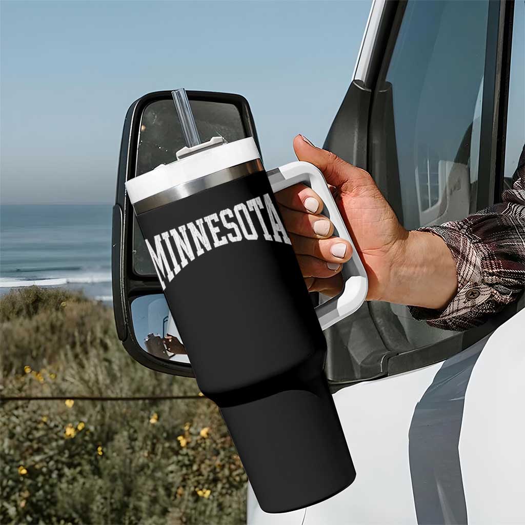 Minnesota MN State Throwback Design Vintage Tumbler With Handle
